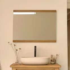 Berah Getah Miroir en teck recyclé massif 80 cm