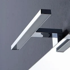 Kiamami Valentina Miroir Encastré Avec Lampe Chromée 100X70 Réversible