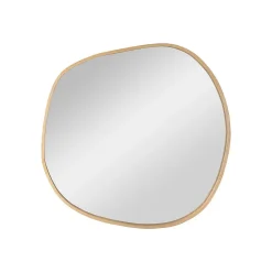 Miroir Simple|Mob-In Miroir galet chêne LEONIE 60x60cm