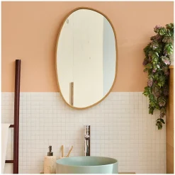 Miroir Simple|Mob-In Miroir galet réversible en chêne 40x65cm