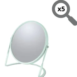 Miroir Grossissant|Spirella Miroir grossissant sur pied Acier AKIRA Vert Glacé mat
