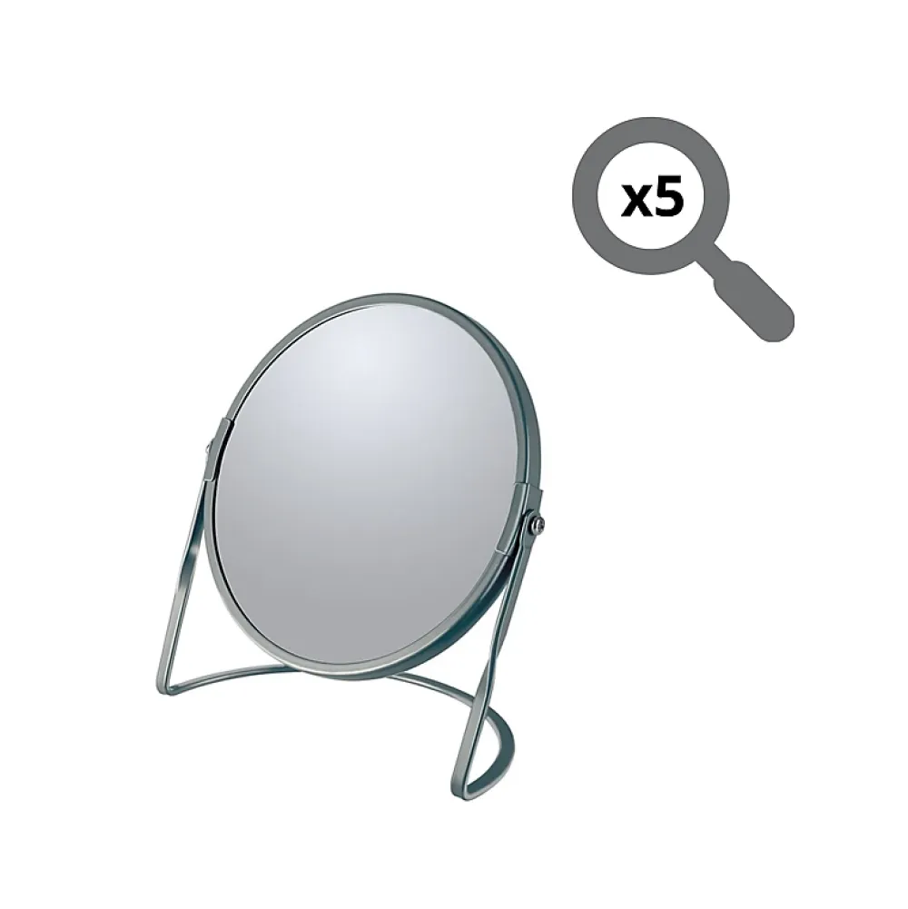 Spirella Miroir grossissant sur pied Acier AKIRA Gris mat