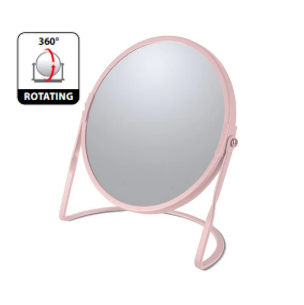 Miroir Grossissant|Spirella Miroir grossissant sur pied Acier AKIRA Rose mat