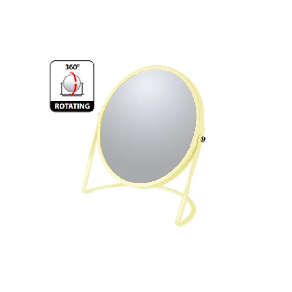 Miroir Grossissant|Spirella Miroir grossissant sur pied Acier AKIRA Jaune mat