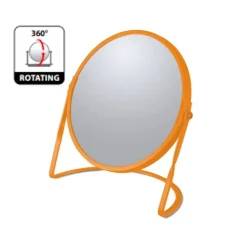 Miroir Grossissant|Spirella Miroir grossissant sur pied Acier AKIRA Orange mat