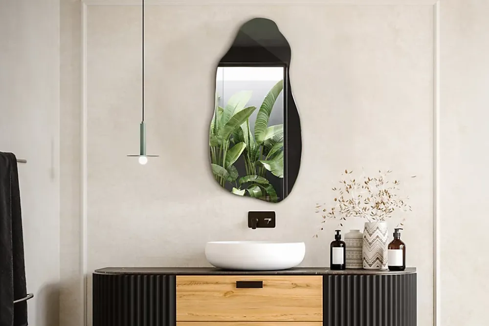 Tulup Miroir irrégulier 50 x 100 pour chambre 1 pièce