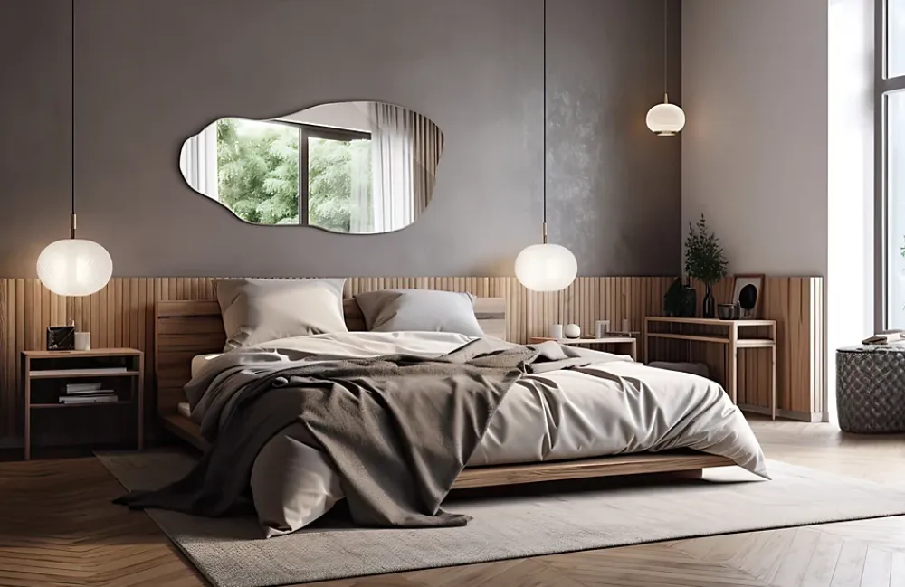 Tulup Miroir irrégulier 50 x 100 pour chambre 1 pièce