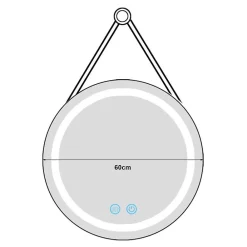 Pro.Tec Miroir LED avec corde Picerno 60 x 60 x 4 cm or