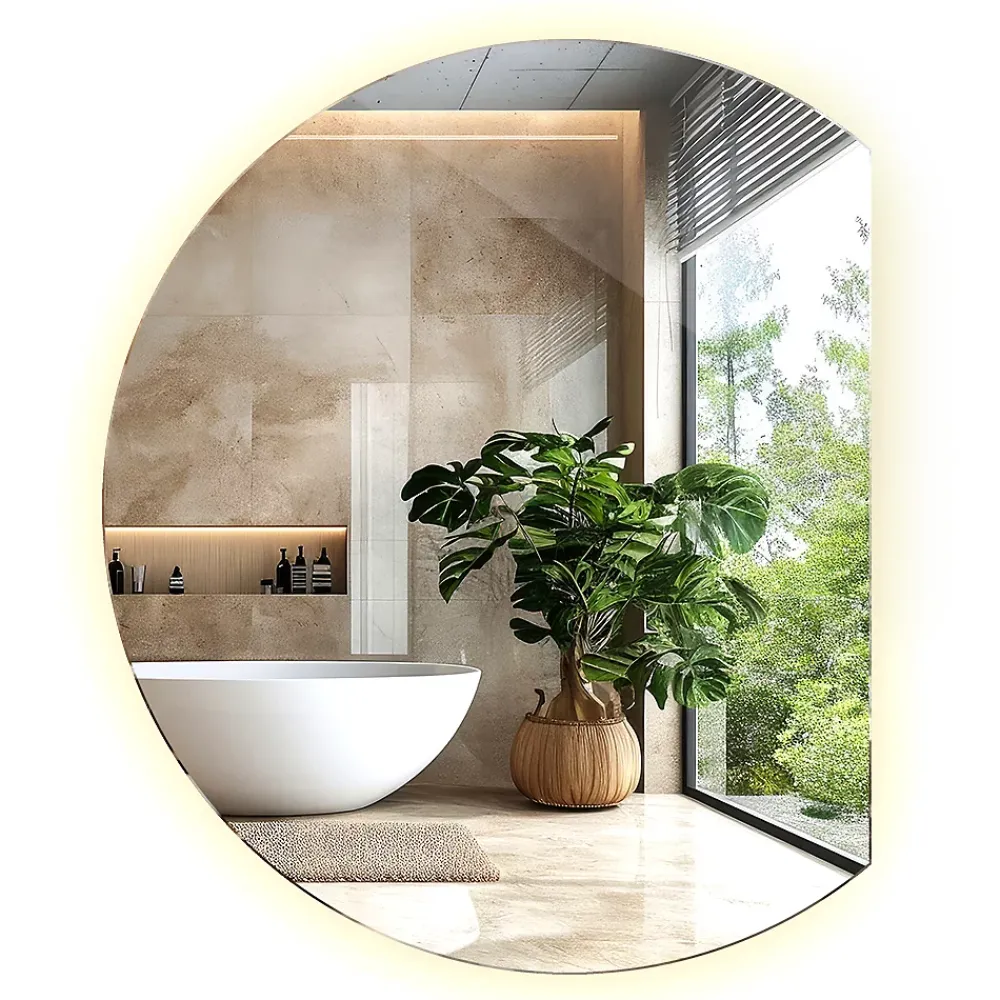 Tulup Miroir LED biseauté 63x70 cm lumière chaude 1 pc