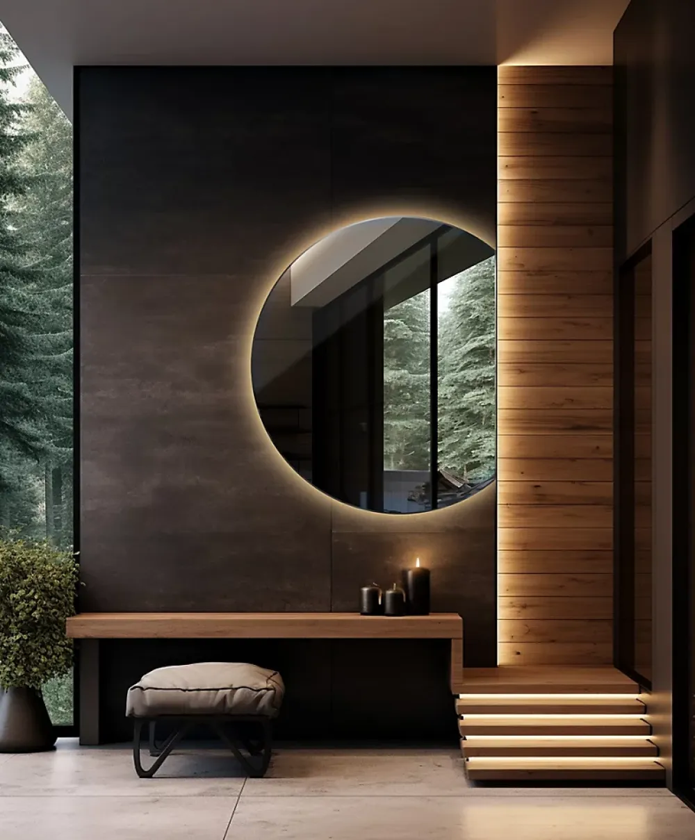 Tulup Miroir LED biseauté 63x70 cm lumière chaude 1 pc
