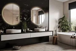 Tulup Miroir LED biseauté 63x70 cm lumière chaude 1 pc