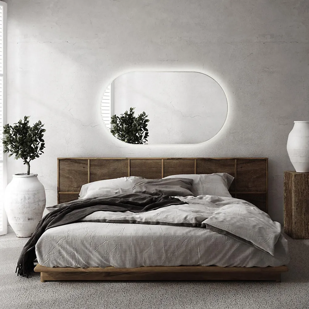 Miroir Lumineux|Tulup Miroir LED ovale 40x70 cm lumiere chaude salle de bain