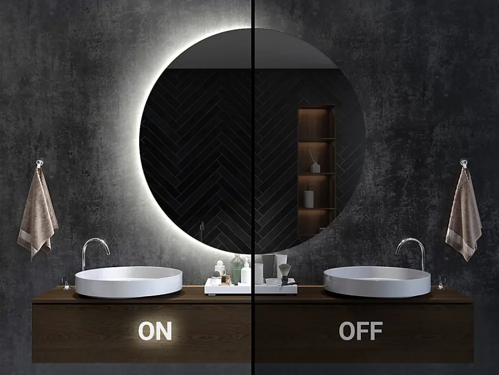Miroir Lumineux|Tulup Miroir LED ovale 40x70 cm lumiere chaude salle de bain