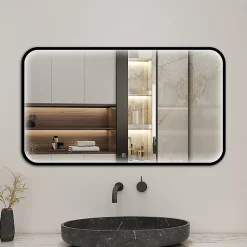 AICA Sanitaire Miroir LED pour Salle de Bain 120x70 cm - Anti-Buée, Lumière tricolore et Dimmable