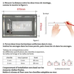 Miroir Lumineux|Mon Beau bain Miroir LED Réversible pour Salle de Bain 80x110 cm - Anti-Buée avec Interrupteur Tactile