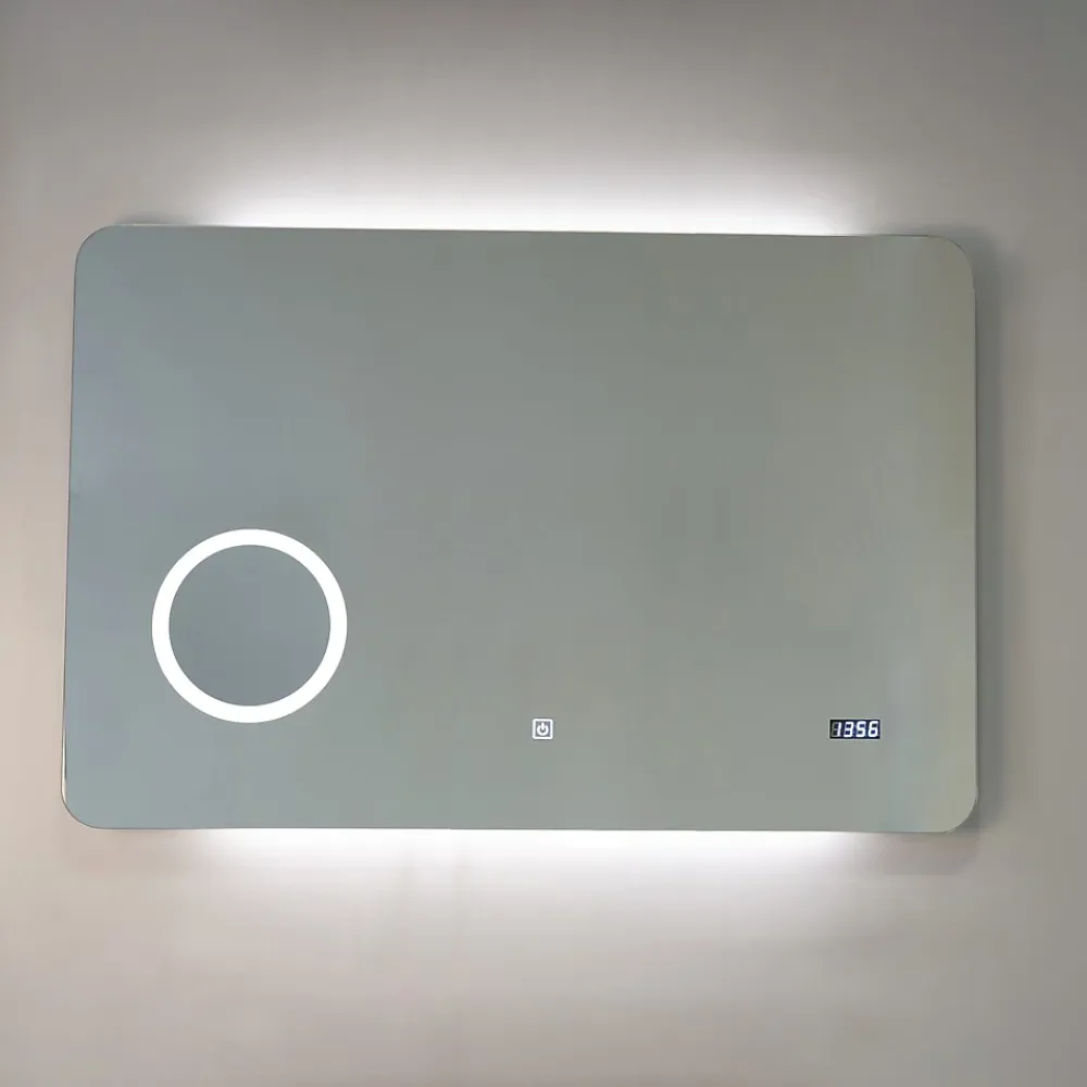 Miroir Grossissant Lumineux|Kiamami Valentina Miroir Led 100X70 Avec Allumage Tactile Et Horloge Digitale Intégrée