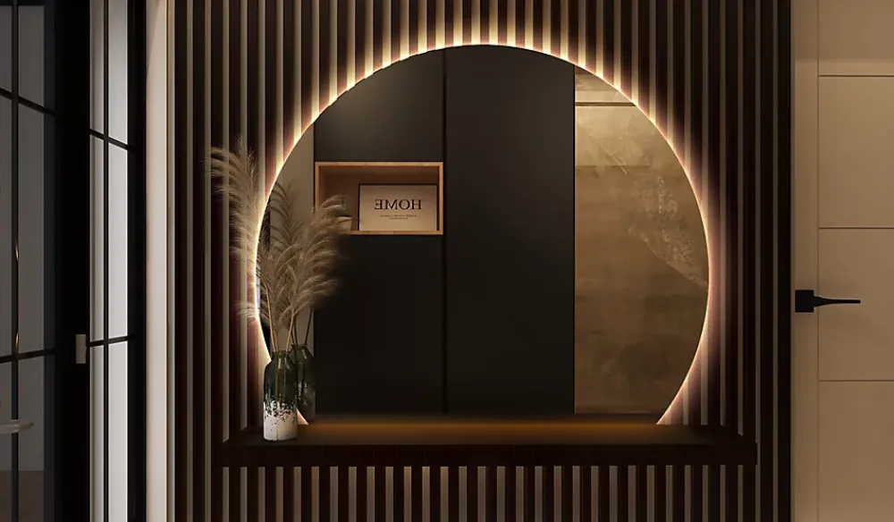Tulup Miroir LED 70x80 cm style épuré lumière chaude 1 pc
