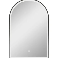Miroir Lumineux|Homcom Miroir lumineux LED arqué de salle de bain 90 x 60 cm - tactile, réglable, anti-buée - alu noir