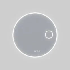 Créazur France Miroir lumineux rond RONDINARA Diamètre 80cm - antibuée, horloge et loupe