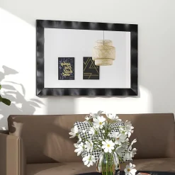 Miroir Grossissant|Giantex Miroir Mural 106 x 71,5 cm,Cadre en Bois d'Hévéa, Miroir de Courtoisie à Suspension, pour Salle de Bain, Salon, Entrée, Noir