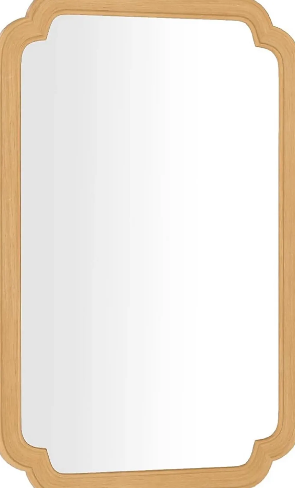 Giantex Miroir Mural 90 x 60 CM,Coins Arrondis Style Rustique Haute Définition pour Salle de Bain,Salon,Entrée,Chambre,Suspension,Naturel