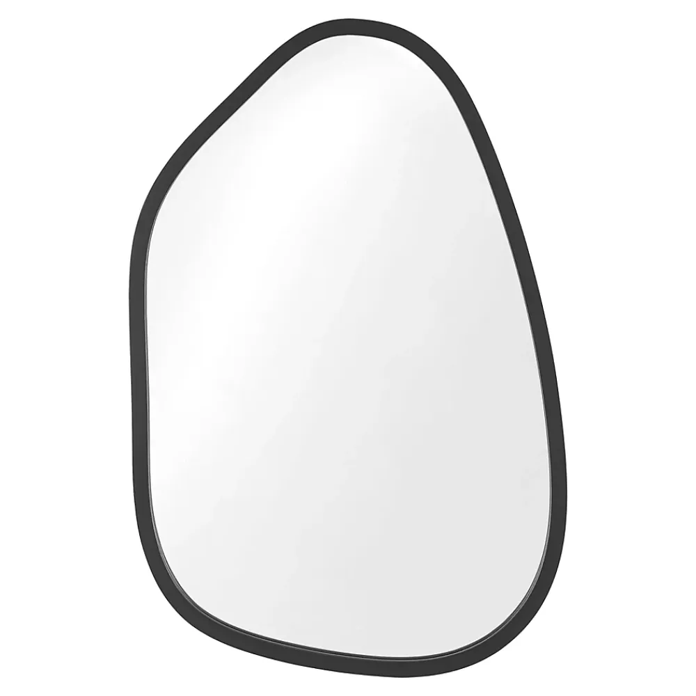 Helloshop26 Miroir mural asymetrique 80 x 58 noir