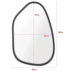 Helloshop26 Miroir mural asymetrique 80 x 58 noir