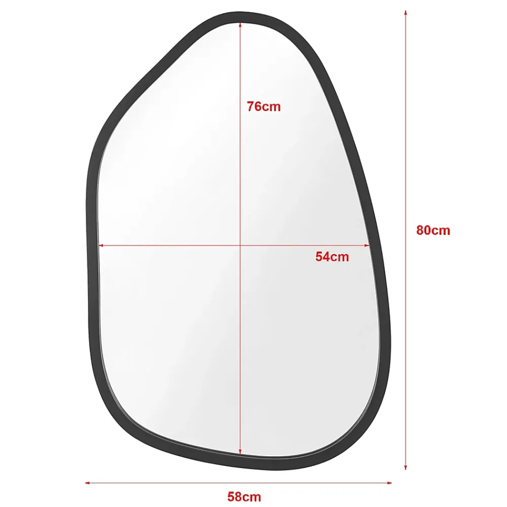 Helloshop26 Miroir mural asymetrique 80 x 58 noir
