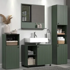 Etagère Salle De Bains|Calicosy Miroir mural avec 1 tablette L80 cm - PUREBLISS