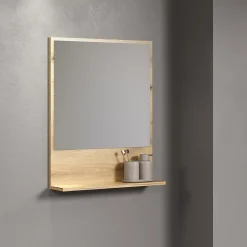 Calicosy Miroir mural avec 1 tablette L60 cm - PUREBLISS