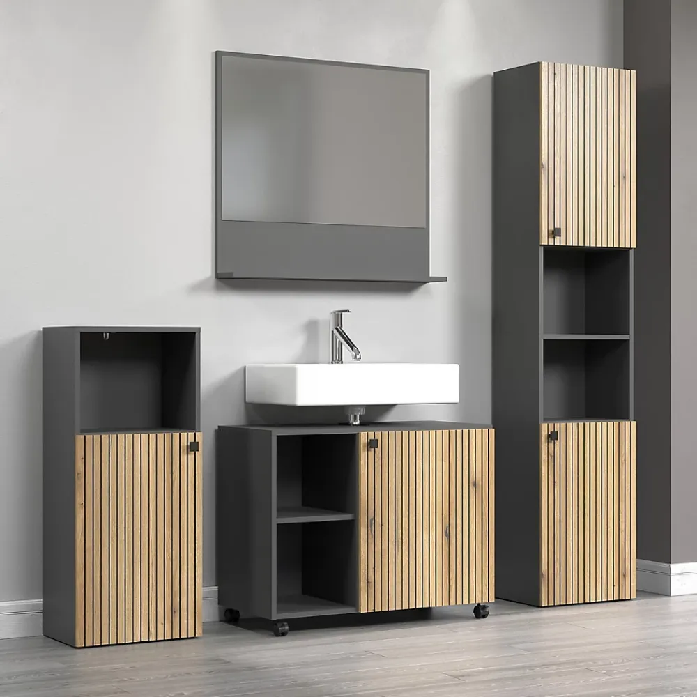 Calicosy Miroir mural avec 1 tablette L80 cm - PUREBLISS
