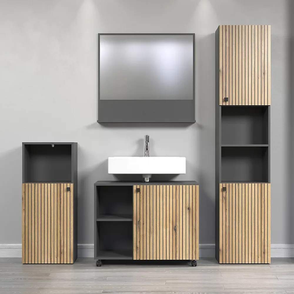 Calicosy Miroir mural avec 1 tablette L80 cm - PUREBLISS