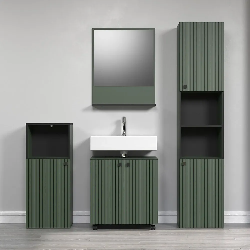 Calicosy Miroir mural avec 1 tablette L60 cm - PUREBLISS