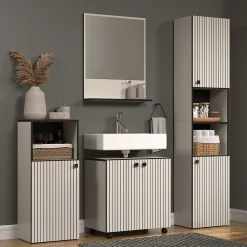 Etagère Salle De Bains|Calicosy Miroir mural avec 1 tablette L60 cm - PUREBLISS