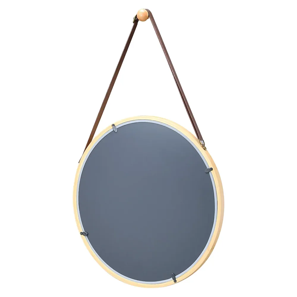 Helloshop26 Miroir mural avec cadre en bambou marron