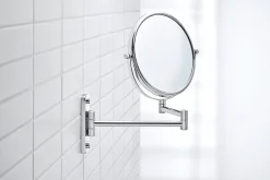 Miroir Simple|Duravit Miroir mural cosmétique sur bras mobile et orientable en laiton chromé - 20cm - support 31cm - D-Code