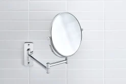 Miroir Simple|Duravit Miroir mural cosmétique sur bras mobile et orientable en laiton chromé - 20cm - support 31cm - D-Code