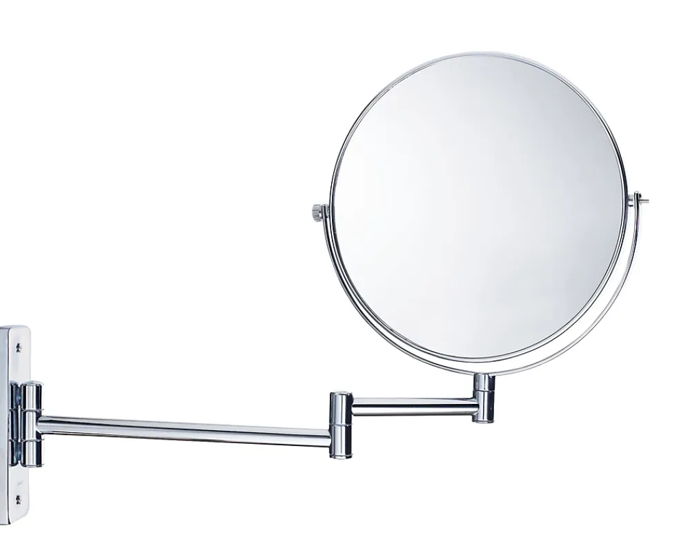 Miroir Simple|Duravit Miroir mural cosmétique sur bras mobile et orientable en laiton chromé - 20cm - support 31cm - D-Code