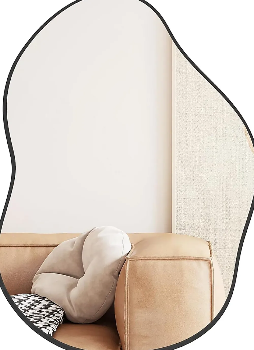 Giantex Miroir Mural Décoratif, avec Réflexion HD Claire, Cadre en Bois 2 Méthodes de Suspension pour Entrée,Salon(Or,78 x 56,5cm) (Noir)