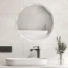 Miroir Simple|Giantex Miroir Mural de Salle de Bain Film Antidéflagrant Vis d'Expansion et Crochets de Suspension Miroir de Maquillage Rond