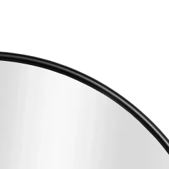 Helloshop26 Miroir mural diamètre 60 cm cadre aluminium noir