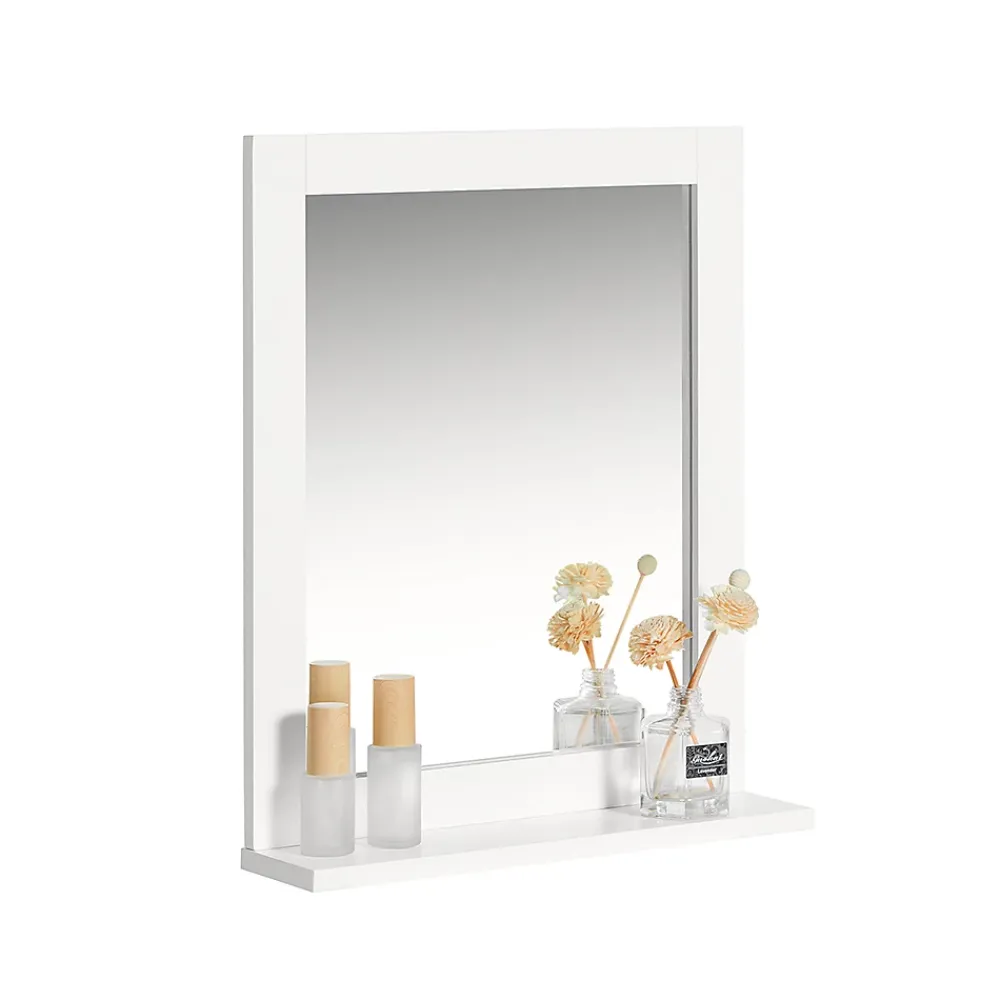 Sobuy Miroir Mural Meuble Salle de Bain avec 1 étage plateau, FRG129-W,