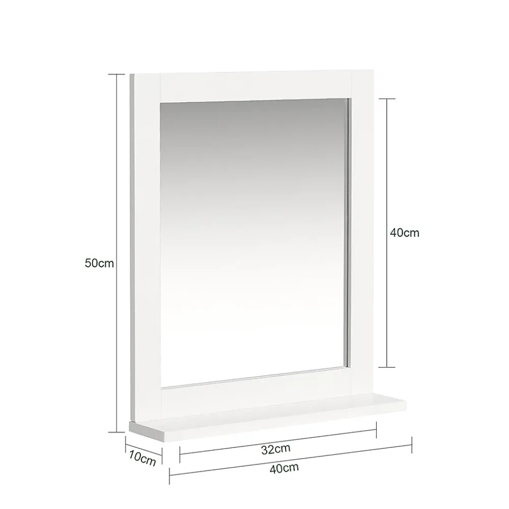 Sobuy Miroir Mural Meuble Salle de Bain avec 1 étage plateau, FRG129-W,