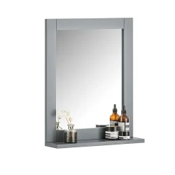 Sobuy Miroir Mural Meuble Salle de Bain avec 1 étage Plateau, FRG129-SG,