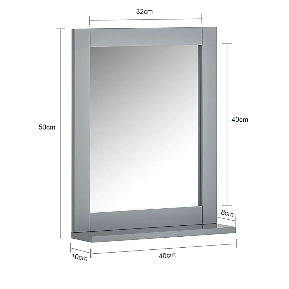 Sobuy Miroir Mural Meuble Salle de Bain avec 1 étage Plateau, FRG129-SG,
