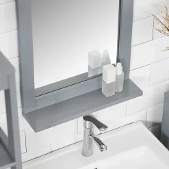 Sobuy Miroir Mural Meuble Salle de Bain avec 1 étage Plateau, FRG129-SG,