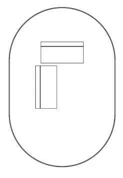 Miroir Simple|Bernstein Miroir mural oval design de salle de bain avec cadre en aluminium noir - 8144B - 40x60cm