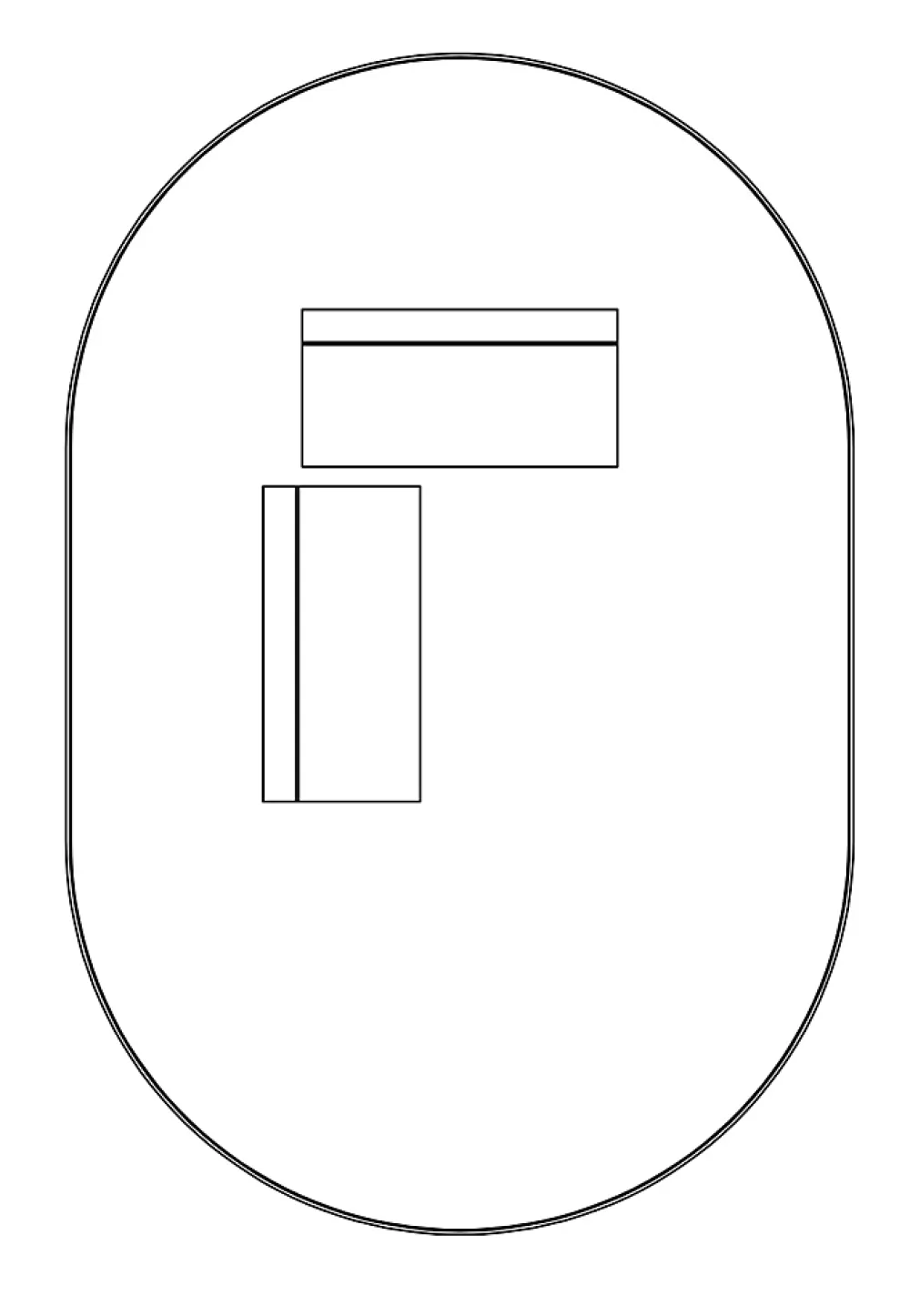Miroir Simple|Bernstein Miroir mural oval design de salle de bain avec cadre en aluminium noir - 8144B - 40x60cm