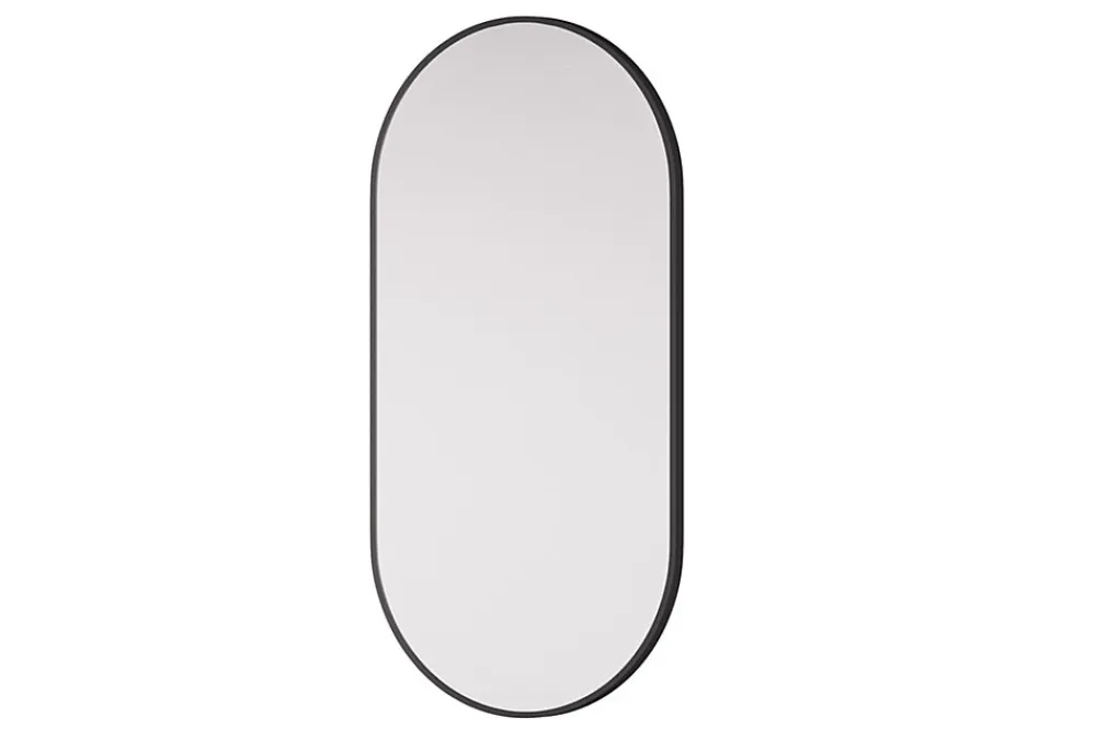 Bernstein Miroir mural oval design de salle de bain avec cadre en aluminium noir - 8144B - 60x120cm