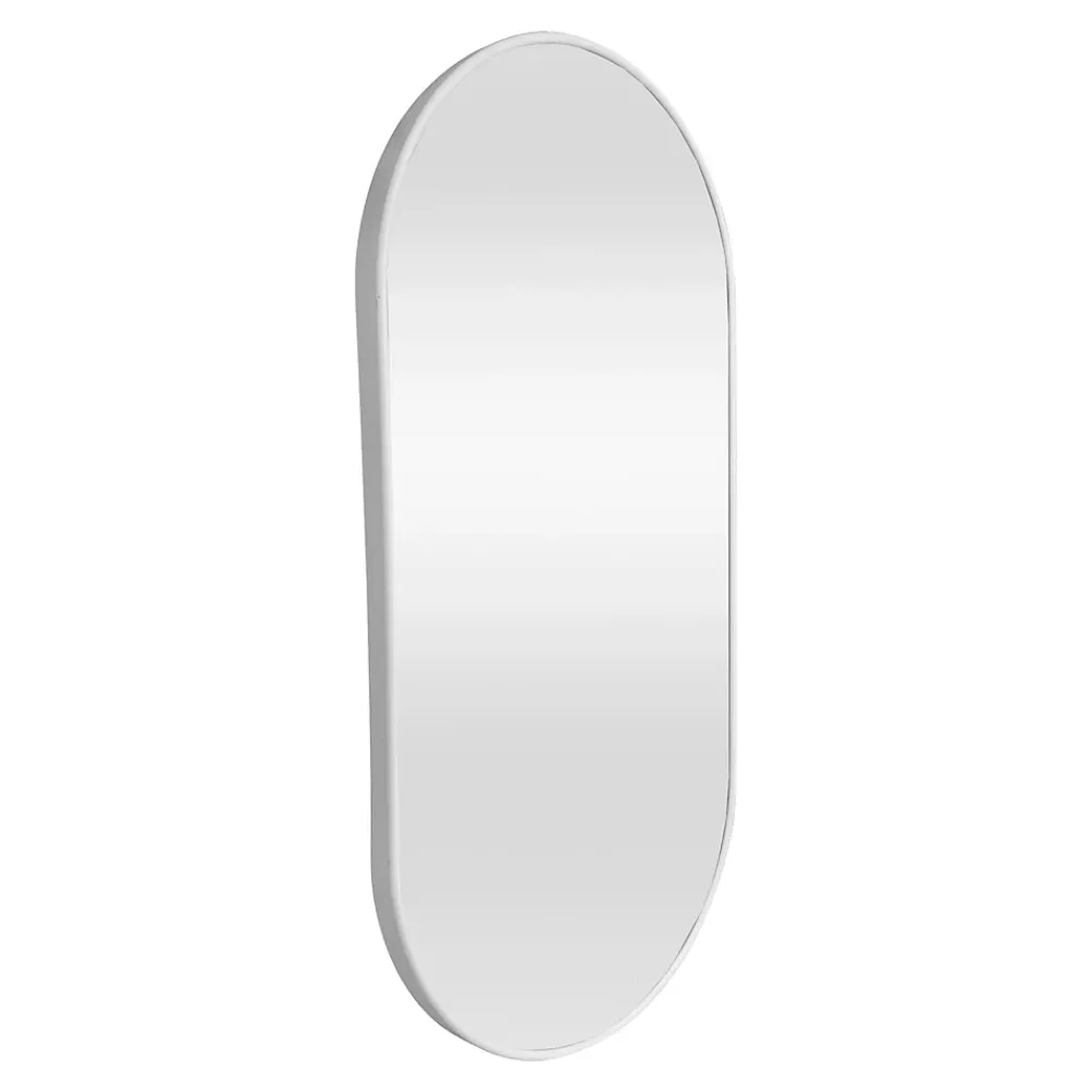 Helloshop26 Miroir mural ovale 40 x 80 blanc